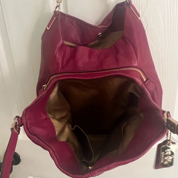 Coach Phoebe Red Pebbled Leather Shoulder Bag Hobo - Picture 8 of 11